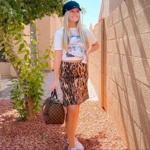 Leopard Print Skirt Size M